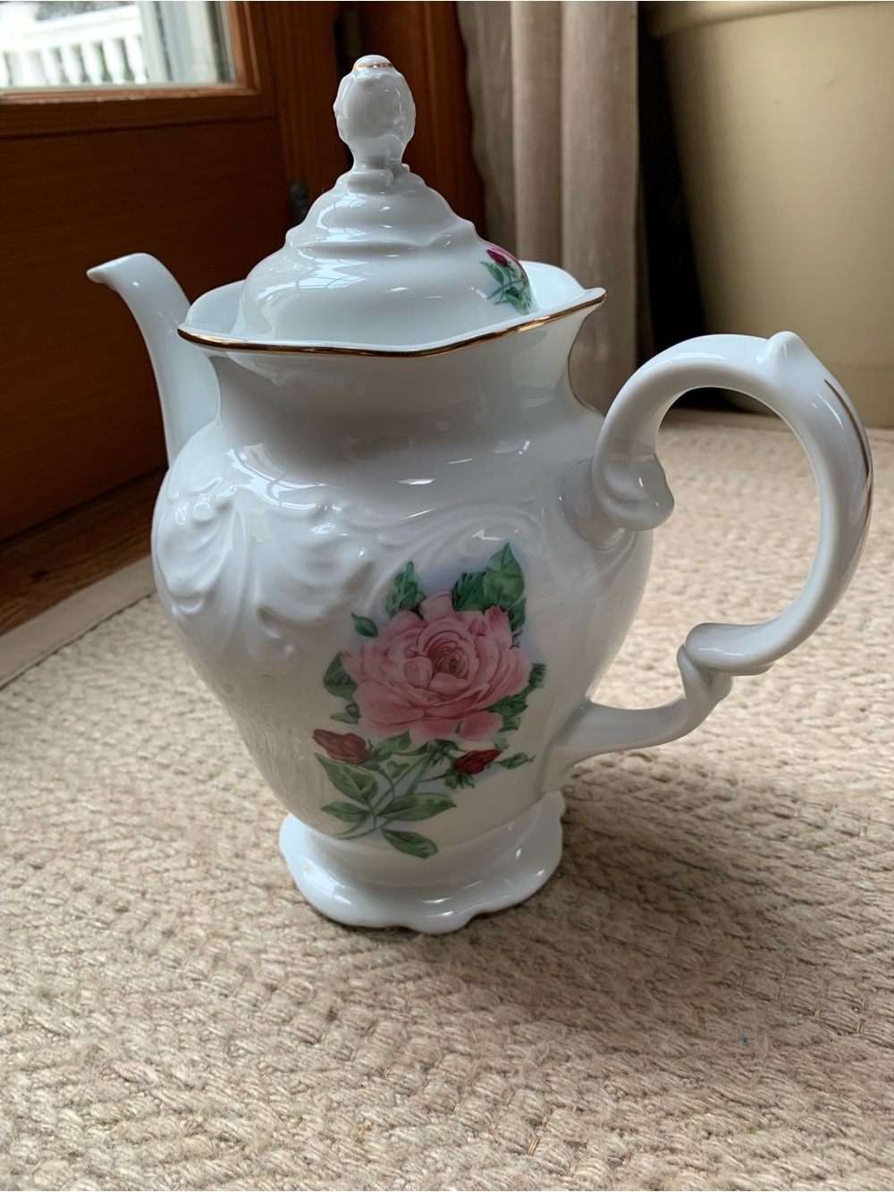Vintage Wawel Poland Teapot Royal Vienna Rose Garden Pink Floral